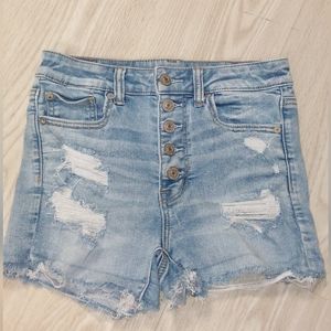 American Eagle Next Level Stretch Super Hi-Rise Shortie Button Style, Size 4